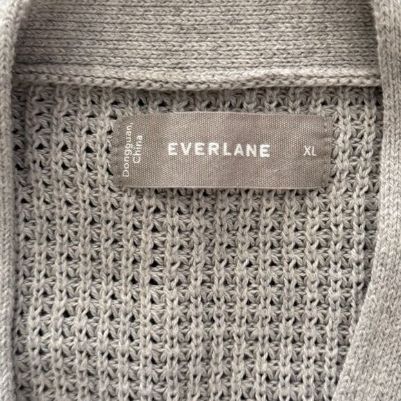 EVERLANE Men's No Sweat Waffle Fisherman Cardigan Sweater Ash Gray XL Preppy - Picture 4 of 6